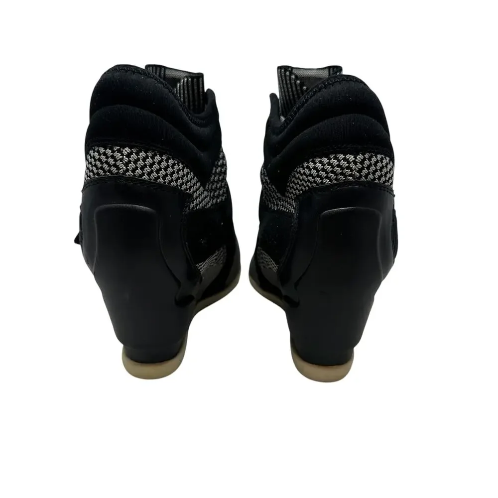 Ash Bebop Knit Wedge Sneakers High‎ Top Platform Black Gray Size 40 US 9.5 10